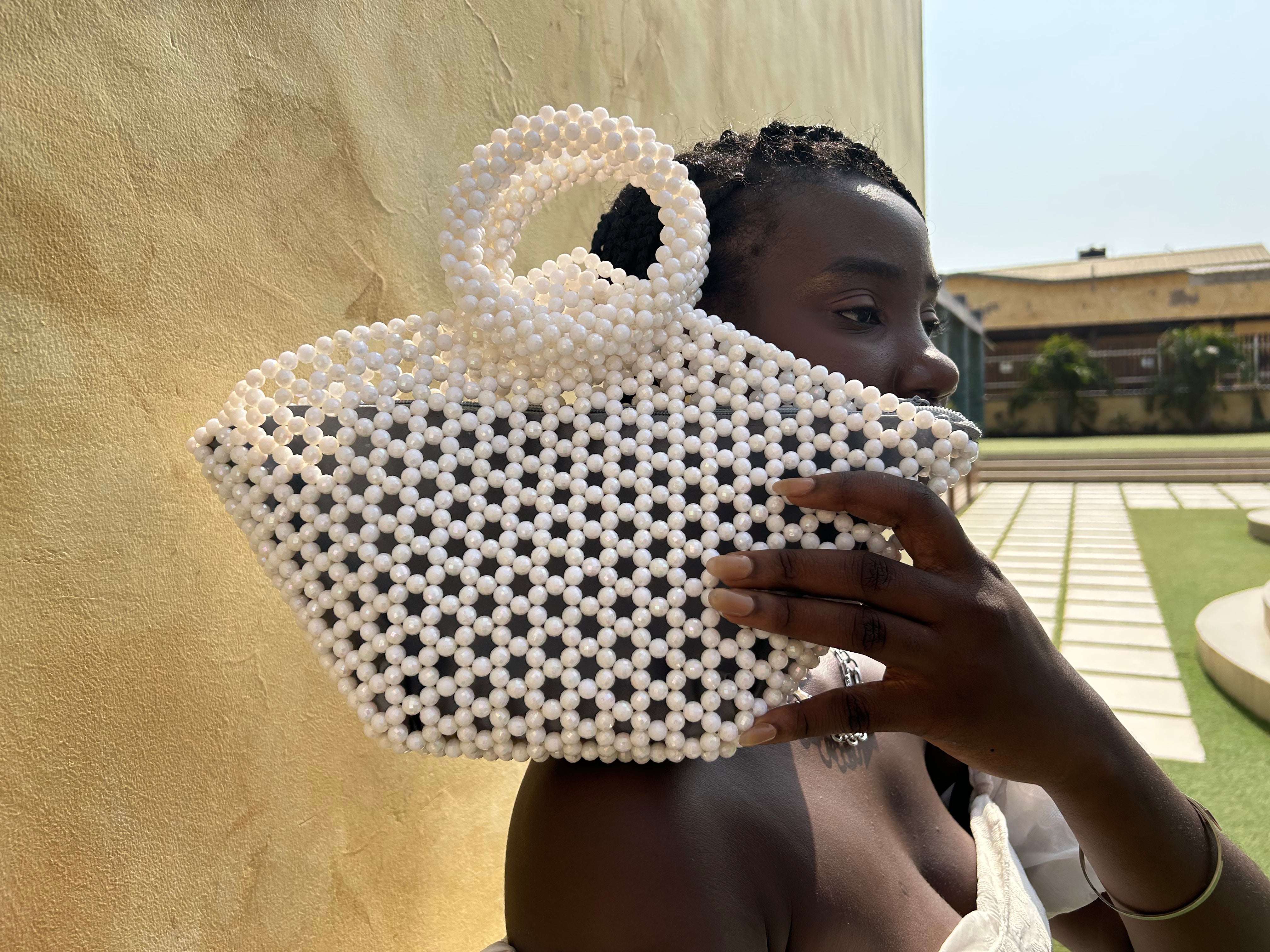 Acrylic sale beaded bag