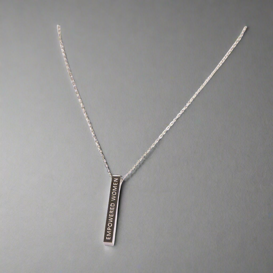 Empowered Woman Necklace Silver