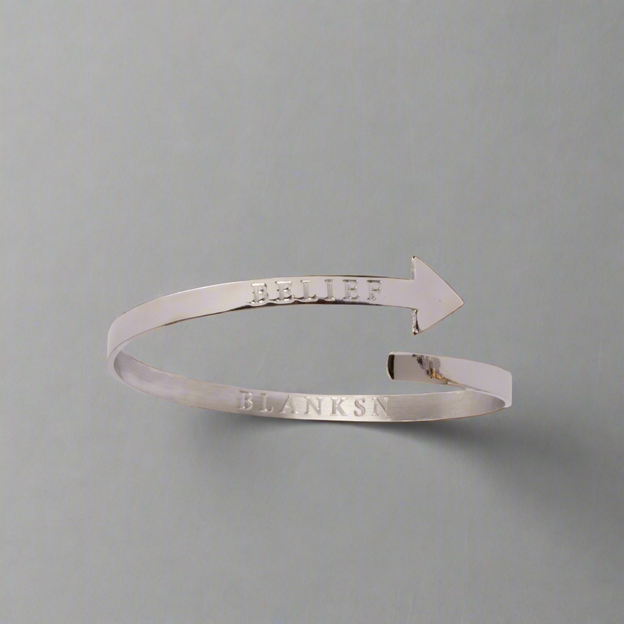 Belief Arrow Bangle Silver | Inspirational Jewellery