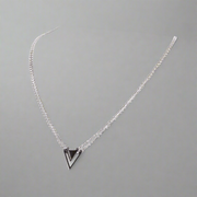 Strength Triangle Double Chain Necklace Silver | Inspirational Jewellery