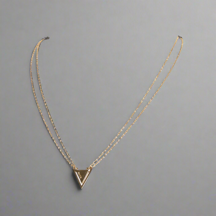 Faith Triangle Double Chain Necklace Gold | Inspirational Jewellery
