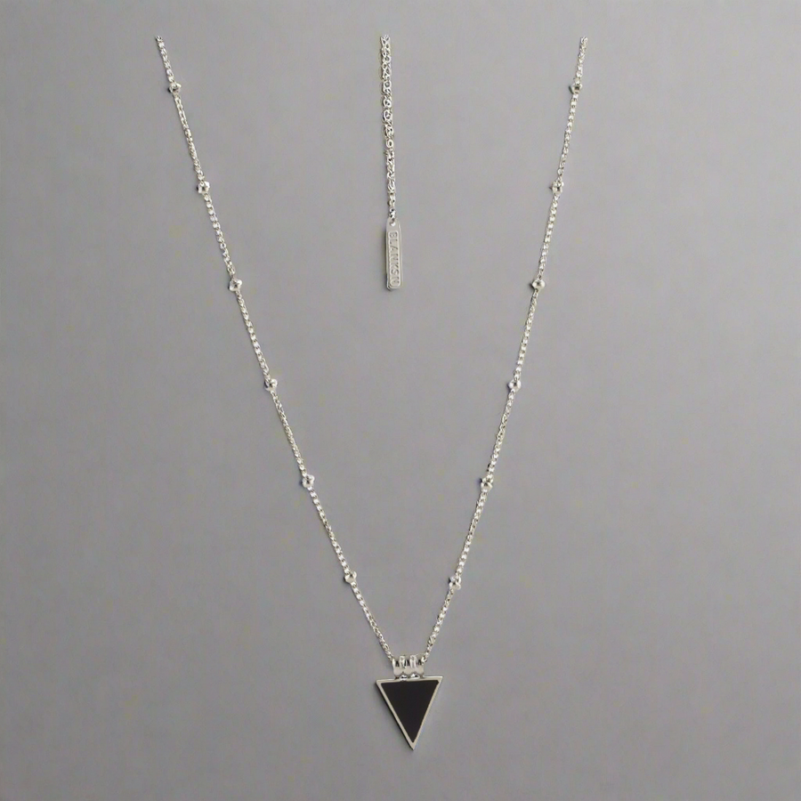 Power Triangle Bobble Chain Necklace Silver, [motivational and inspirational Jewellery], [beautiful Jewellery]