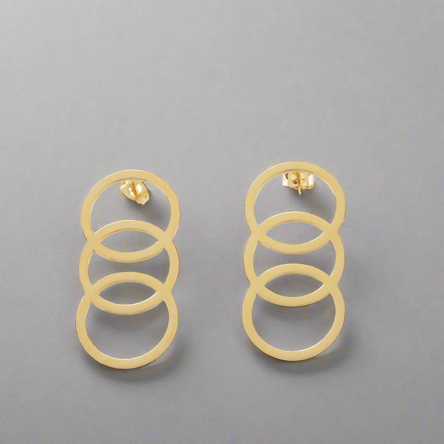 Unity Circle Drop Earrings Gold, [motivational and inspirational Jewellery], [beautiful Jewellery]