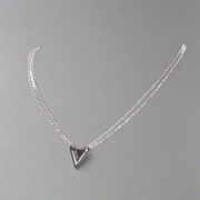 Belief Triangle Double Chain Necklace Silver | Inspirational Jewellery