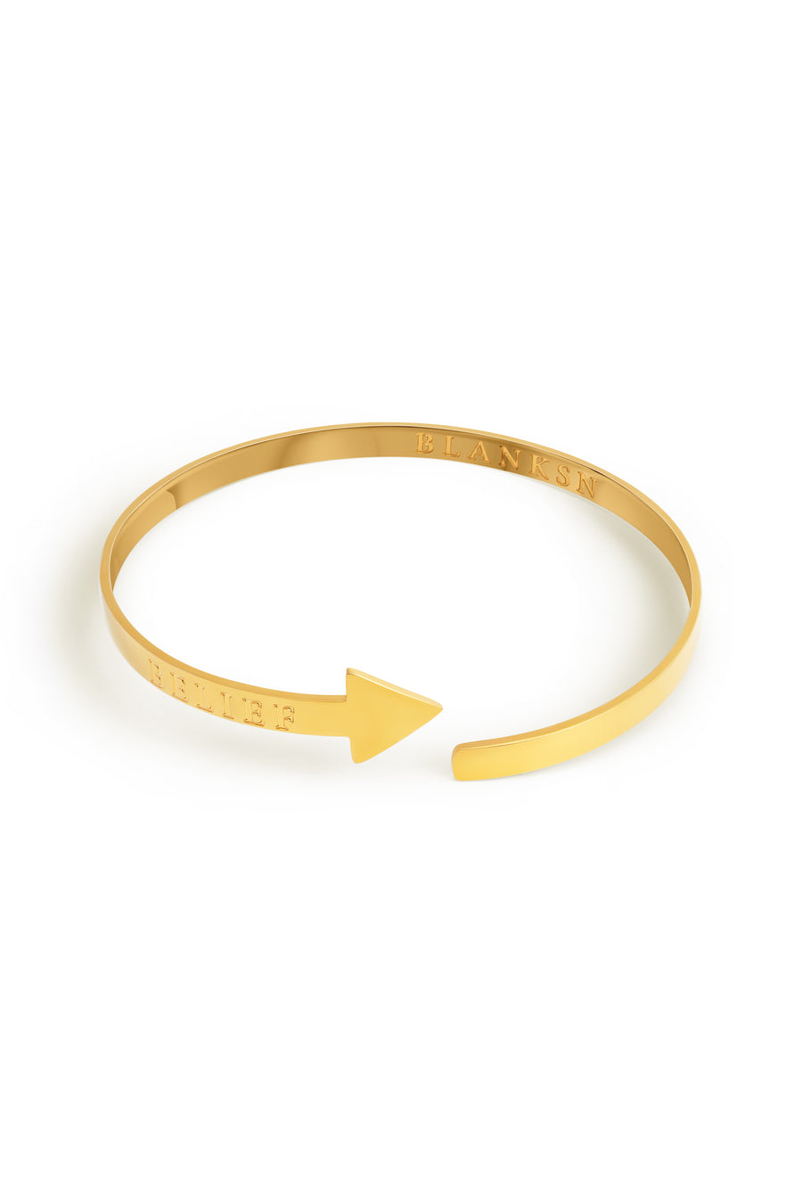 Belief Arrow Bangle Gold | Inspirational Jewellery