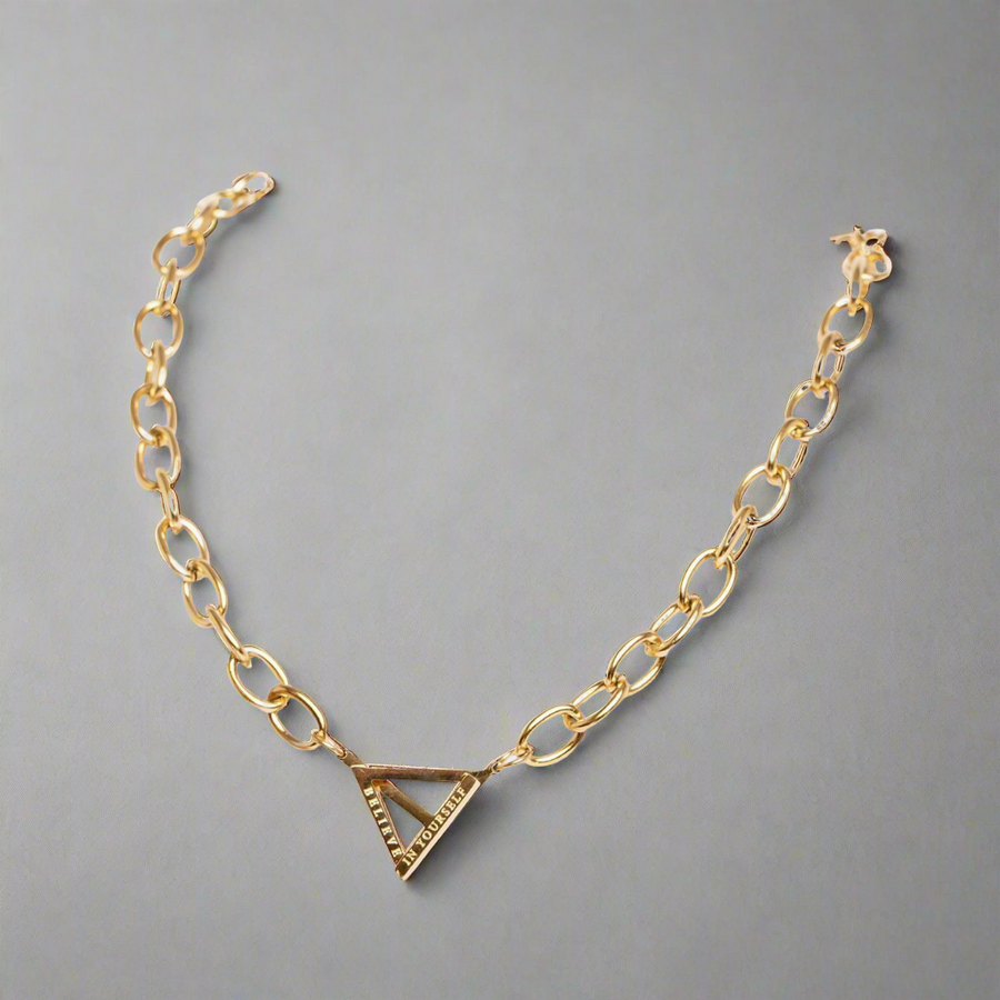 Believe In Yourself Chunky Chain Necklace Gold