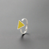 Happiness Yellow Triangle Ring Silver, [motivational and inspirational Jewellery], [beautiful Jewellery]