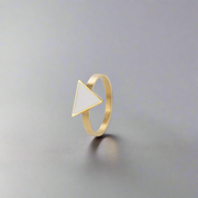 Purity White Triangle Ring Gold, [motivational and inspirational Jewellery], [beautiful Jewellery]