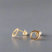 Unity Circle Studs Gold (925 Sterling Silver) | Inspirational Jewellery