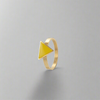 Happiness Yellow Triangle Ring Gold, [motivational and inspirational Jewellery], [beautiful Jewellery]